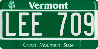 VT license plate LEE709