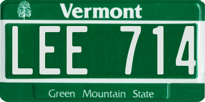 VT license plate LEE714