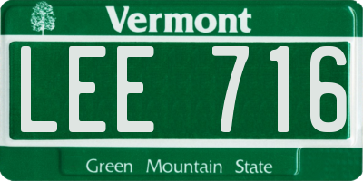 VT license plate LEE716