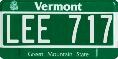VT license plate LEE717