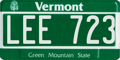 VT license plate LEE723