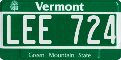 VT license plate LEE724