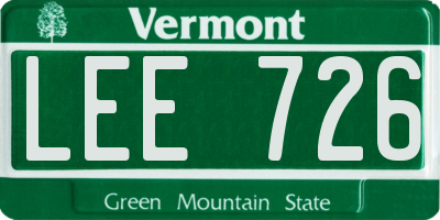 VT license plate LEE726