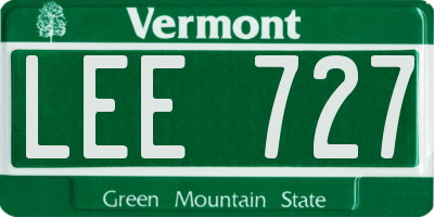 VT license plate LEE727
