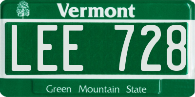 VT license plate LEE728