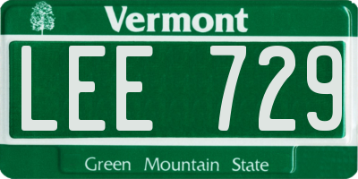 VT license plate LEE729