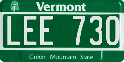 VT license plate LEE730