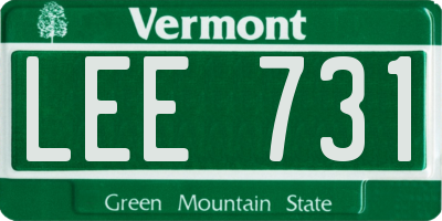 VT license plate LEE731