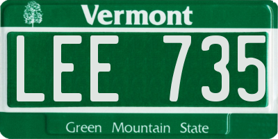 VT license plate LEE735