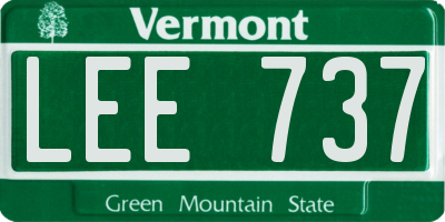 VT license plate LEE737