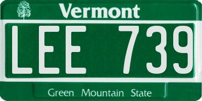 VT license plate LEE739