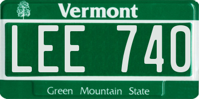 VT license plate LEE740
