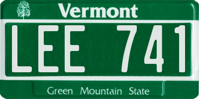 VT license plate LEE741