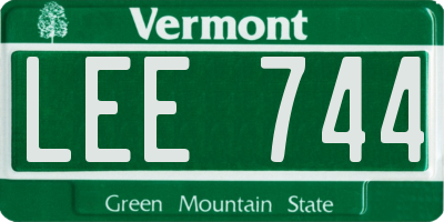 VT license plate LEE744