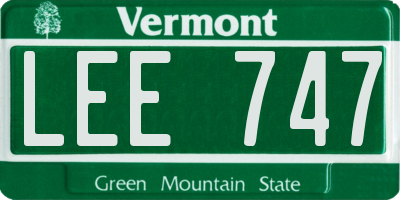 VT license plate LEE747