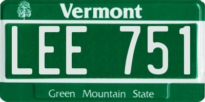 VT license plate LEE751