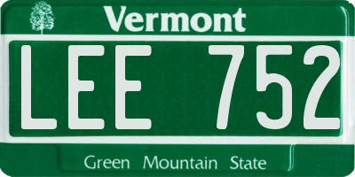 VT license plate LEE752
