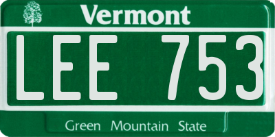 VT license plate LEE753