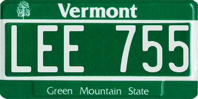VT license plate LEE755