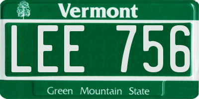 VT license plate LEE756