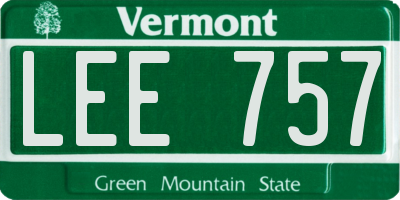 VT license plate LEE757