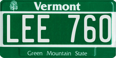 VT license plate LEE760