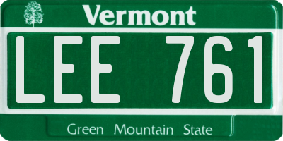 VT license plate LEE761
