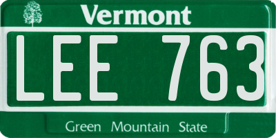 VT license plate LEE763