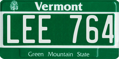 VT license plate LEE764