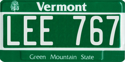 VT license plate LEE767