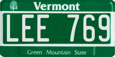 VT license plate LEE769