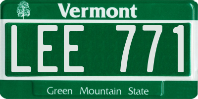 VT license plate LEE771