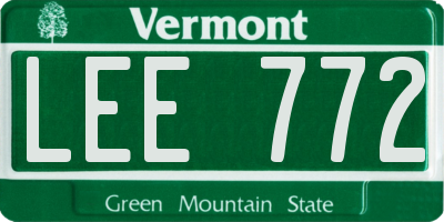 VT license plate LEE772