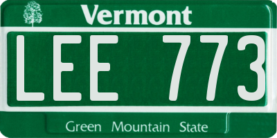 VT license plate LEE773