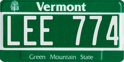 VT license plate LEE774
