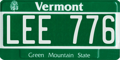 VT license plate LEE776
