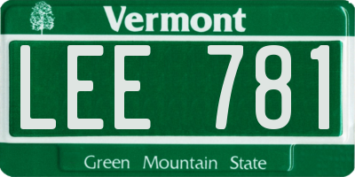 VT license plate LEE781