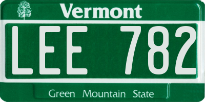 VT license plate LEE782