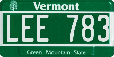 VT license plate LEE783