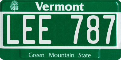 VT license plate LEE787