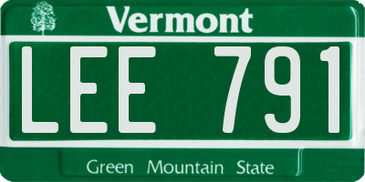 VT license plate LEE791