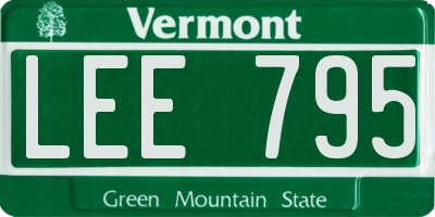 VT license plate LEE795