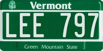 VT license plate LEE797