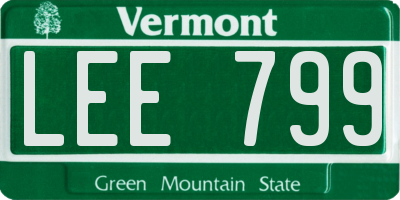 VT license plate LEE799