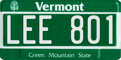 VT license plate LEE801