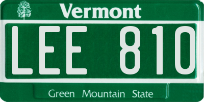 VT license plate LEE810
