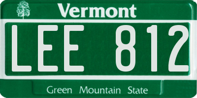 VT license plate LEE812