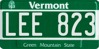 VT license plate LEE823