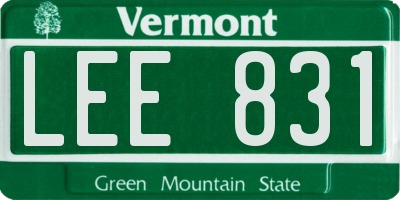 VT license plate LEE831