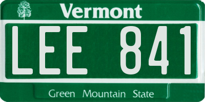 VT license plate LEE841